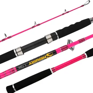 DARRICK joran pancing karbon super keras, tongkat pancing ikan berat 1.7m pink untuk memancing di laut