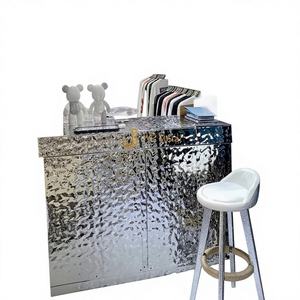 Barra de Bar Moderna de Metal ANW1873, Mesa de Acero Inoxidable 304, Diseño Personalizado para Decoración de Vestíbulo de Hotel - Product Image 1