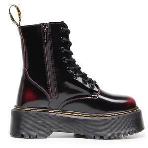 यूरोपीय अमेरिकी महिलाओं के लाल चेलसी जूते मोटे 8-छेद मोटरसाइकिल बूट साइड जिपर गाय चमड़े के मंच नीचे सर्दियों के वसंत वसंत - Product Image 3