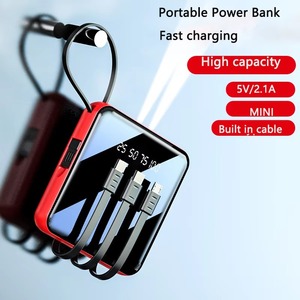 Sạc dự phòng <span class=keywords><strong>mini</strong></span> 10000mAh tích hợp cáp, sạc nhanh, pin dự phòng di động - Product Image 2