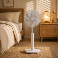 Ventilateur sur pied BLDC 12 pouces, mode veille, 12 vitesses, circulateur d'air, 7 pales, télécommande, ventilateur 2-en-1 table/sol, électrique pour chambre à coucher