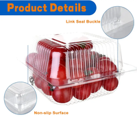 Conteneur rectangulaire en plastique thermoscellable personnalisé pour fruits, vente en gros, boîte d'emballage en plastique transparente pour salade de fruits, pour aliments