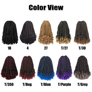 กล่องบ๊อบถักเปีย<span class=keywords><strong>ผม</strong></span><span class=keywords><strong>สั้น</strong></span><span class=keywords><strong>ผม</strong></span>ถักบ๊อบผมสังเคราะห์พร้อม<span class=keywords><strong>ปลาย</strong></span>หยิก10นิ้วสีบลอนด์ - Product Image 5