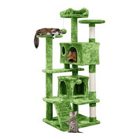 Usine personnalisée haute qualité velours vert concepteur multi-niveaux personnalisé chat griffoir arbre maison tour au vietnam