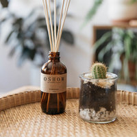 Bouteille diffuseur de parfum en verre rond ambré, vide, 120 ml, pour la décoration intérieure et les parfums d'ambiance