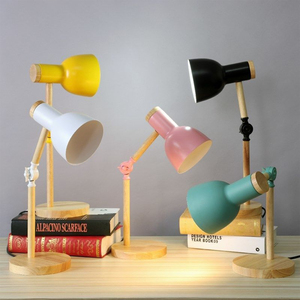 Lâmpada de mesa de luxo moderna nórdica para decoração de casa, braço oscilante inteligente, proteção para os olhos, arte em madeira, ferro, dobrável, simples, lâmpada de mesa e27 - Product Image 3