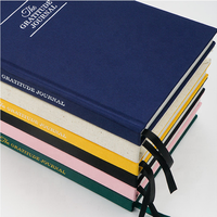 Journal de gratitude de planificateur de bien-être et de manifestation inspirante de réflexion quotidienne à couverture rigide en tissu de lin personnalisé