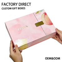 Kotak Hadiah Parfum Magnetik Berbentuk Pink Kustom dengan Pita Tema Warna dan Cetakan, Dilengkapi Busa EPE