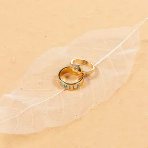 Оптовая продажа, эмалевые кольца для женщин из двух частей в одном наборе, ювелирные изделия