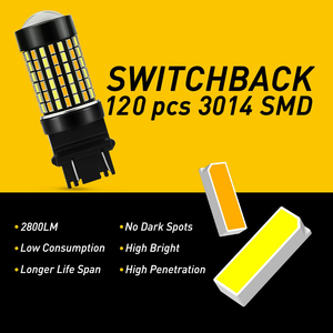 AUXITO LED <b>Bulb</b> 6000K <b>White</b>/4300K Amber Yellow Light DRL Turn Signal Lamp - Product Image 5