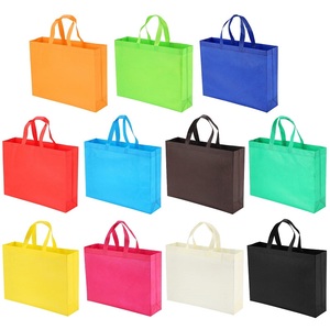 Sac de courses réutilisable en non-tissé, grande taille, multicolores, sac fourre-tout pour épicerie, avec poignée, sac écologique - Product Image 2