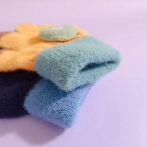 サイクリング用5本の指を持つ12〜14Y子供のための冬のキュートで暖かいミンクウールのための漫画子供用手袋 - Product Image 4