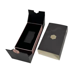 Luxury Custom Personalised Logo Magnetic 2 Two Piece Side double door opening Gift Packaging Box With Magnetic