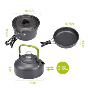 Juego de Utensilios de Cocina para Acampar, Ollas y Sartenes Antiadherentes, Vajilla para Picnic al Aire Libre 10 en 1 con Cuchara, Tenedor, Tetera y Taza Plegables - Product Image 5
