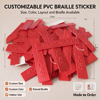 Autocollant d'identification en braille en PVC, étiquette tactile avec points blancs en relief, taille et disposition personnalisables pour la signalisation intérieure, modèle 011
