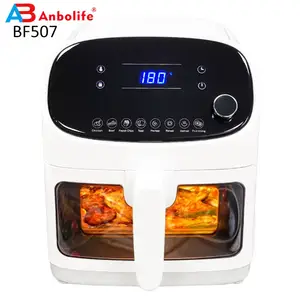 New Design 5.5L Digital Air Fryer Transparent Front Panel Ceramic Coating Aluminium Pot and Crisper Plate Air Fryer Toaster Oven