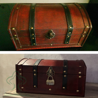 Offre Spéciale Unique Durable Coffre En Bois Vintage Décoratif Pirate Coffre Au Trésor Boîte De Rangement Pour La Décoration
