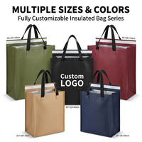 Sac isotherme personnalisé en non-tissé écologique avec logo, doublure en feuille d'aluminium pour la livraison de nourriture en supermarché, sac thermique pour plats à emporter