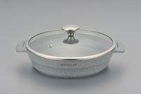 Ensembles de casseroles rondes de cuisine avec revêtement en céramique granit antiadhésif et accessoires en acier inoxydable