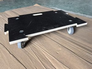 Chariot à roulettes 4 roues robuste, chariot à plateforme en bois connectable, capacité de charge de 441 lb, transpalette en bois, déplaceur de meubles en bois - Product Image 2