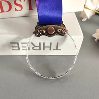 Médaille de logo personnalisé sport personnalisé en gros Médaille de cristal vierge personnalisée avec ruban Médaille de cristal souvenir