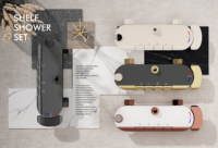 Robinetterie thermostatique quatre fonctions en chrome brossé, design moderne, ensemble de douche pressurisé pour appartement – Vente en gros fabricant