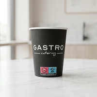 Gobelets à café jetables en papier à paroi simple de 7 oz, avec logo personnalisé, anti-fuite, pour boissons chaudes, pour café, kiosque, bureau, approvisionnement en gros