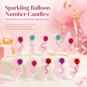 Candeline a Forma di Numero con Glitter Rosa Pastello 0-9, Decorazione per Torte di Compleanno per Bambine, Ideali per Baby Shower e Feste di Primo Compleanno - Product Image 3