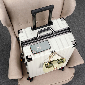 Valise de haute qualité à roulettes universelles, résistante aux chutes, 20/24/26/28 pouces, avec serrure de <span class=keywords><strong>remorque</strong></span>, barre de traction, cadre en aluminium, envoi - Product Image 2