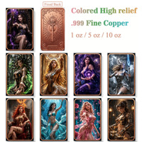 Barre de cuivre pur 999 de 1 oz, série Déesse Gardienne de dessin animé, couleur UV 3D en relief, édition de collection