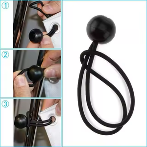 Cordons élastiques à billes noires de 6 pouces 50 pièces <span class=keywords><strong>cordon</strong></span> d'arrimage tissé extérieur <span class=keywords><strong>pour</strong></span> corde à billes en caoutchouc de tente avec attache à billes élastiques - Product Image 6