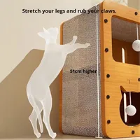 Rascador para Gatos de Cartón Corrugado de Dos Pisos, Resistente al Desgaste, para Todas las Estaciones, Sin Ensamblaje, con Diseño de Animales, Venta al por Mayor para Ferias de Mascotas