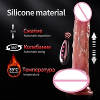 Gerçekçi teleskopik yapay Penis vibratör büyük gerçek Penis uzaktan kumanda isıtma sokmak yapay Penis seks oyuncakları kadın Masturbator