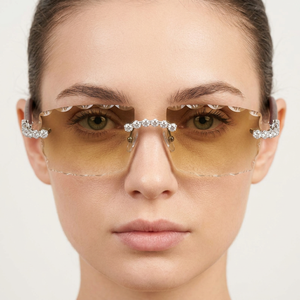 Lunettes de soleil sans monture à effet diamant UV400 légères de haute qualité unisexe pour la randonnée, la plage et les activités de plein air - Product Image 4