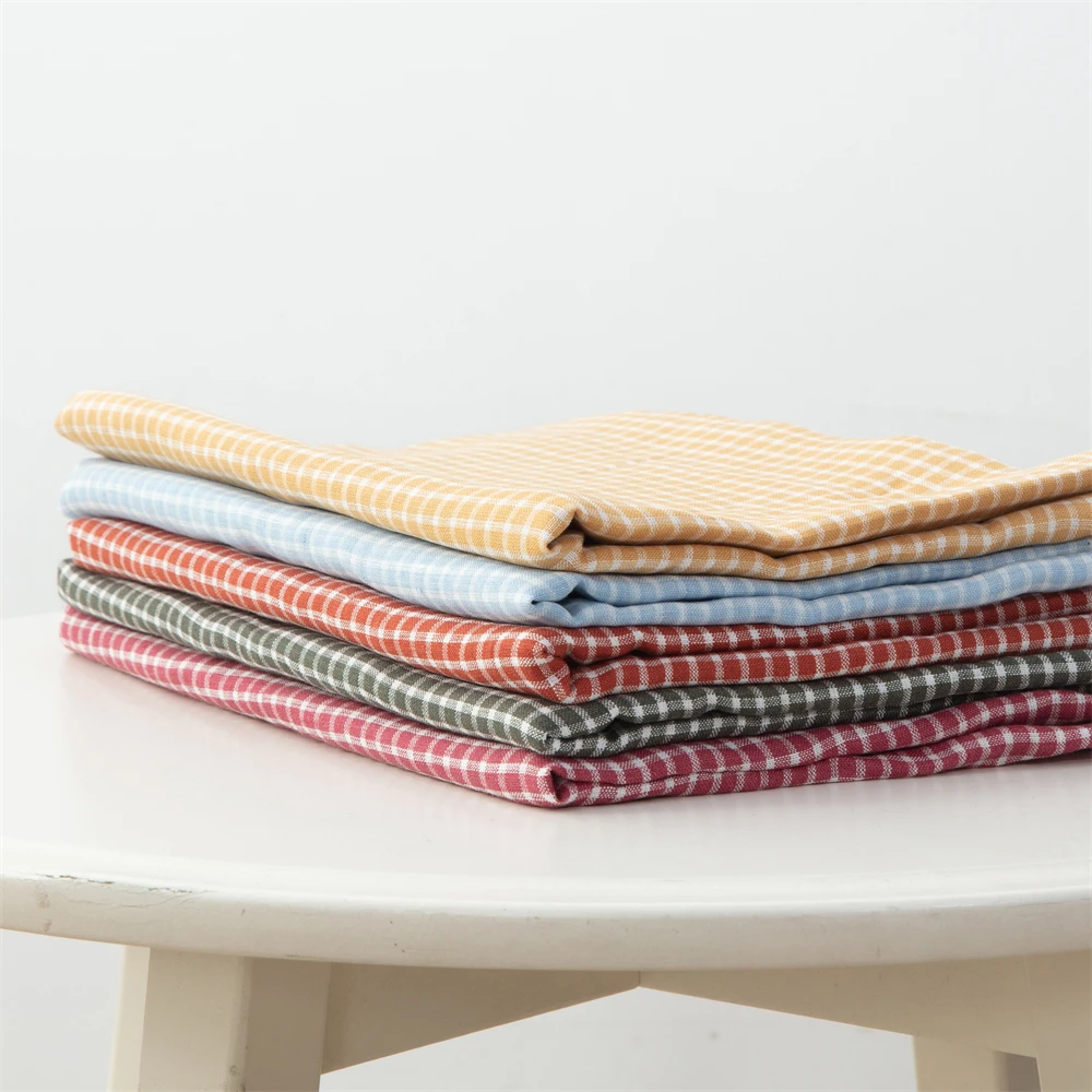 softer 100% linen fabric, 125 gsm, pure European flax, OEKO-Tex certified for garment ,Check pattern