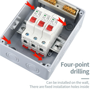 Caja de interruptores de circuito montada en superficie para exteriores HT-5WAY, impermeable, IP65, caja de distribución de plástico para protección eléctrica. - Product Image 3