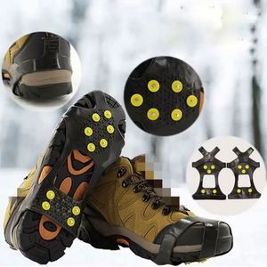 Chaussures antidérapantes pour la glace, crampons à neige avec pointes en caoutchouc et en acier inoxydable, tailles S/M/L, pour les sports d'hiver, la randonnée, la raquette - Product Image 3
