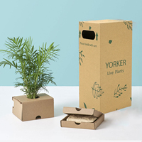 Boîtes d'emballage en carton kraft imprimé avec logo et taille personnalisée pour plantes vivantes