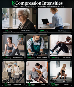 5-kamer professionele sequentiële luchtcompressie boots voor snel herstel & verbetering van de bloedsomloop, volledige beenmassage-apparaat - Product Image 5