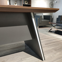 Bureau de direction moderne et luxueux, convertible et extensible en forme de L, en bois, pour directeur et PDG