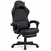 Chaise de jeu ergonomique au design moderne, chaise de bureau pivotante extensible, hauteur réglable, cuir PU, personnalisation disponible