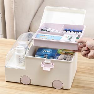 Caja de primeros auxilios familiar portátil de 2 capas, organizador de medicamentos de Material PP y contenedor de emergencia con uso de embalaje de bolsa de alimentos - Product Image 2
