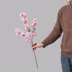 Fleur de cerisier à 3 branches, fleur artificielle de cerisier, fabricant de fleurs artificielles, décoration intérieure, mariage, vente en gros de fleurs artificielles - Product Image 2