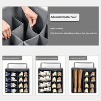 Boîte de rangement pour chaussures pliable à 16 compartiments, réglable, anti-poussière, grande capacité, design moderne, organiseur