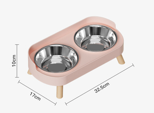 Anti-Tip Stainless Steel Double Pet Bowl for Cats <b>Dogs</b> Eco-Friendly Design Prevents Spillage Cervical Vertebrae Injury - Product Image 3