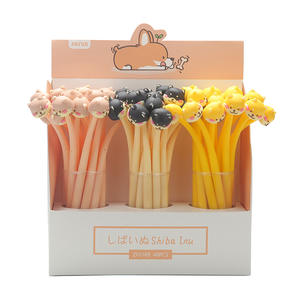 2024 Offre Spéciale 0.5mm mignon bébé <span class=keywords><strong>Shiba</strong></span> chien secouant amovible Paps vert PVC Gel stylo neutre stylo roller stylo - Product Image 1
