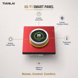 Thermostat Tuya Zigbee Tianlai TL-X6-T1, interrupteur mural, contrôle double mode climatisation et chauffage au sol, boîtier 86 pour maison intelligente - Product Image 6