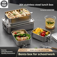 Boîte à lunch en acier inoxydable pour adultes, récipient anti-fuite, boîte à lunch en métal pour les voyages et le travail, solution écologique de stockage des repas