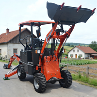 Chargeuse-pelleteuse diesel chinoise JX Yanmar 4 roues Euro 5/Moteur EPA Pompe hydraulique et boîte de vitesses ENERPAC Garantie 1 an Petite mini