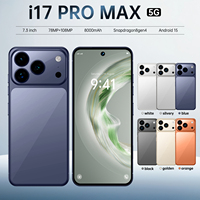 Teléfono Nuevo Desbloqueado de Marca I, 17 Pro Max, Teléfono Celular Android 4G 5G, 12GB 512GB, Cámara de 64MP, Pantalla de 6.9 Pulgadas, 4800mAh, Carga Inalámbrica